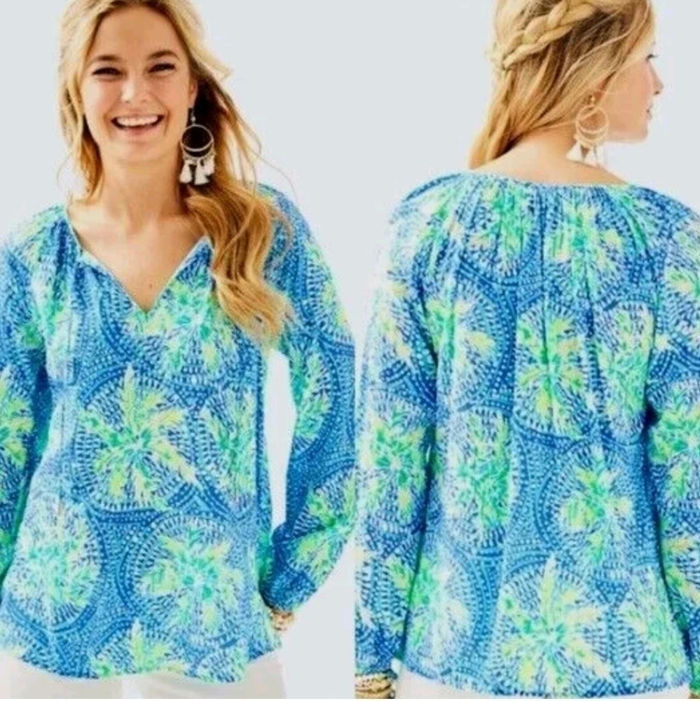 Lilly Pulitzer Palm Tree‎ Willa Top sz XS